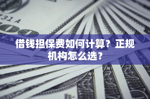 北京借钱担保费如何计算？正规机构怎么选？